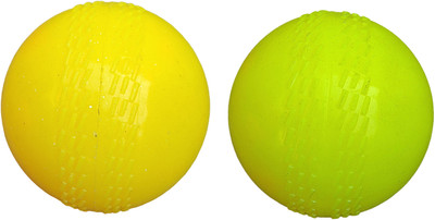 BOLDUP Rubber Synthetic Ball wind Best for Cricket Practice (Green+Yellow) Cricket Rubber Ball(Pack of 2, Multicolor)