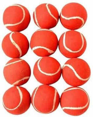Owlix Check out these red tennis ball pack of 12 light weight Cricket Tennis Ball(Standard, Pack of 12, Red)