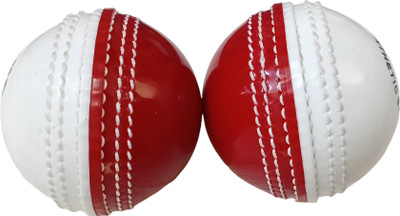 Garg Enterprises INCREDIBLE BALL DOUBLE COLOR RED WHITE Cricket Training Ball(Standard, Pack of 1)