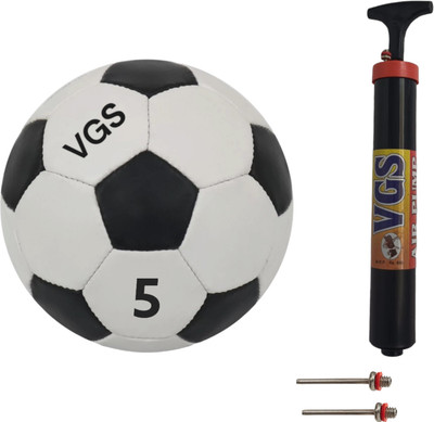VGS Exclusive Rugby Black & White with Pump Football - Size: 5(Standard, Pack of 1, Black, White)