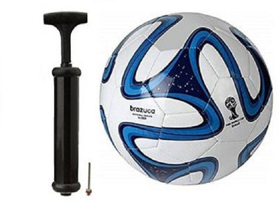 HACKERX Brazuca Blue ColorWith Inflating Air pump Football - Size: 5(Standard, Pack of 1)
