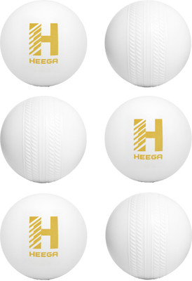 Heega Non Toxic Plastic Cricket Ball (40 Gm Per Ball) Cricket Synthetic Ball(Standard, Pack of 6, White)