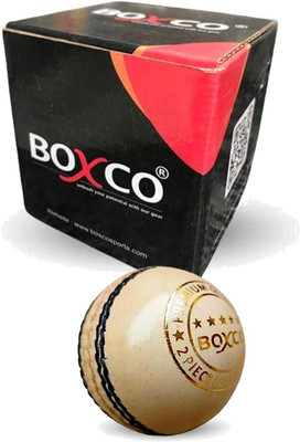 BOXCO Premium Hand Stiched Two Piece Cricket Leather Ball for Practice, T20 Matches Cricket Leather Ball(Standard, Pack of 1, White)