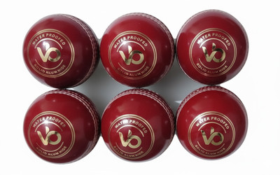 BhavaSports 6 Red Leather Cricket Balls | Premium Cricket Ball Leather | Cricket Leather Ball(Standard, Pack of 4, White)