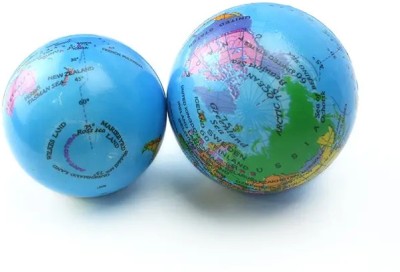 Seven moon World map squeeze smiley ball.. Foam Ball(Pack of 2)