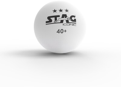 Stag iconic High Performance 3 Star Supreme | Advanced 40+mm Table Tennis Ball(Pack of 3, White)