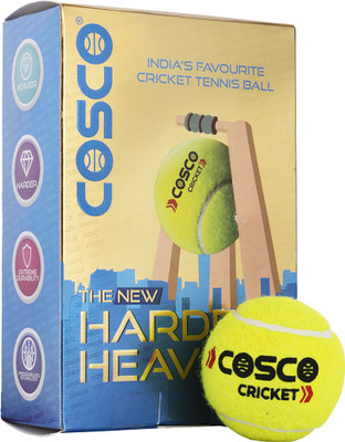COSCO CRICKET Light Weight Cricket Tennis Ball(Standard, Pack of 6, Yellow)