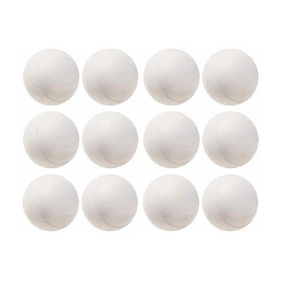 Payal Creation White Cricket Practice Heavy Wind Plastic Balls 80 gm Each (Pack of 12) Cricket Training Ball(Standard, Pack of 12, White, Red)
