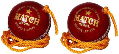 DIABLO Sports Leather Match Practice Hanging Cricket Ball Red Pack of 2 Cricket Training Ball(Standard, Pack of 2, Red)