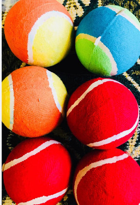 Owlix Multicolor Cricket Tennis Ball Light Weight Balls , 6 Balls Pack w12 Cricket Tennis Ball(Standard, Pack of 6)