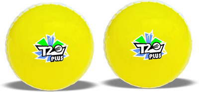 Jaspo T-20 Plus Practice Cricket/Wind Ball for Indoor & Outdoor Street Cricket Synthetic Ball(Standard, Pack of 2, Yellow)