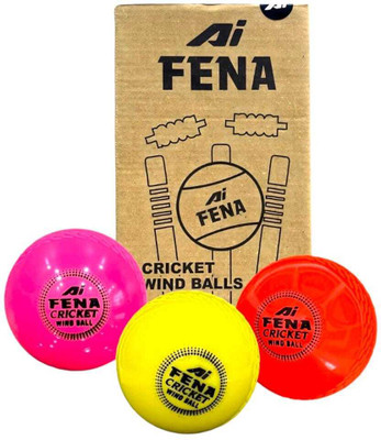 Fena Cricket Wind Ball Pack of 6 | Light Weight 902Cricket Synthetic Ball Cricket Synthetic Ball(Standard, Pack of 3, Multicolor)