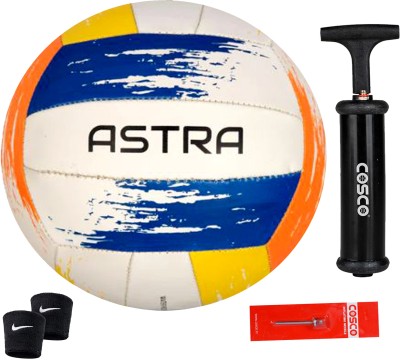 COSCO Astra Volleyball With Pump (Wrist Band) New Volleyball - Size: 4(Pack of 1, Multicolor)