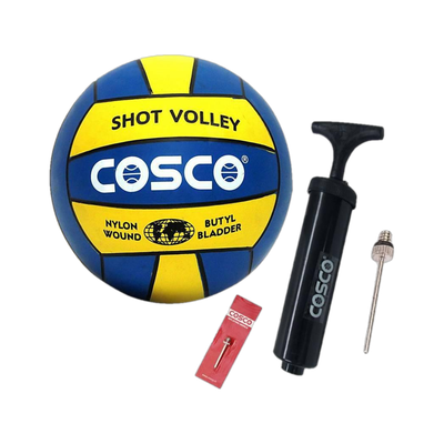 COSCO Shot Volley Volleyball - Size: 4(Standard, Pack of 1, Blue, Yellow)