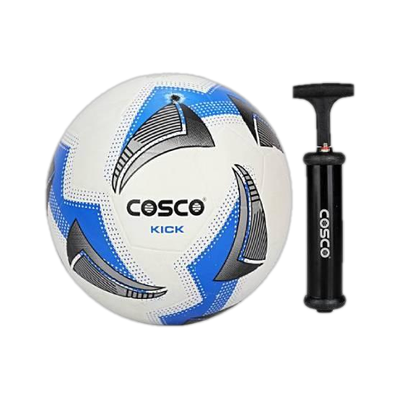 COSCO Kick with Pump Football - Size: 5(Standard, Pack of 1, Blue, White)