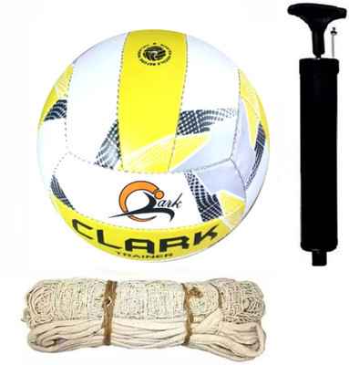 clark yw pu volleyball with cotten net and air pump Volleyball - Size: 4(Standard, Pack of 1)