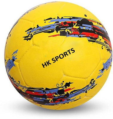 HK Sports Rubber Moulded Football - Size: 5(Standard, Pack of 1, Yellow)