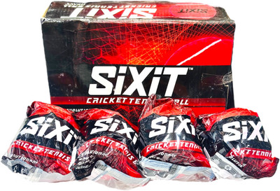 sixit Heavy Weight Red Cricket Rubber Ball(Standard, Pack of 6, Red)
