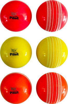 Ps Pilot Training Balls PVC Cricket Synthetic Ball(Standard, Pack of 6, Multicolor)