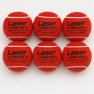 LaserGuru Heavy Cricket Tennis Ball(Standard, Pack of 6, Maroon)
