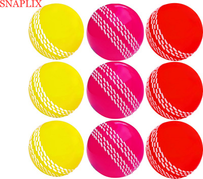 Snaplix 2. TurboSpin Wind Ball 360: Perfect for Batting & Bowling Mastery Cricket Synthetic Ball(Kids, Pack of 9, Multicolor)