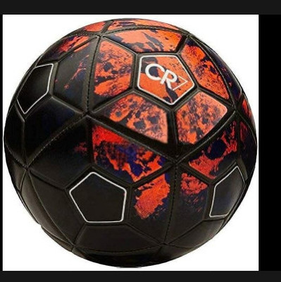 HASS CR7 Black Football Combo with pump Size-5 Football - Size: 5(Standard, Pack of 3, Black, Red)