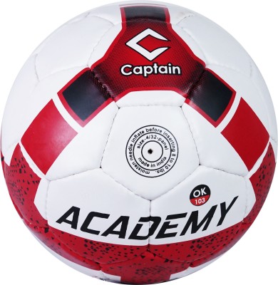 CAPTAIN academy football 4 size Football - Size: 4(Pack of 1, White, Red)