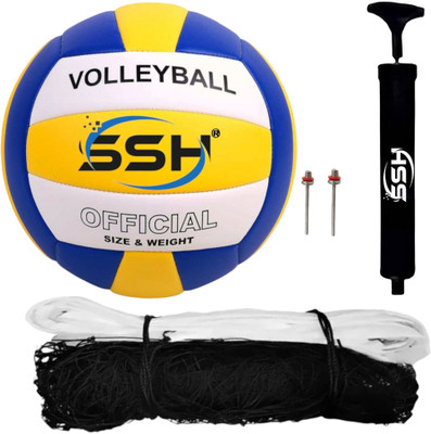 SHORYA SOFT SYNTHETIC VOLLEYBAL (SIZE - 4) WITH NYLON NET AND WITH AIR PUMP Volleyball - Size: 4(Standard, Pack of 1)