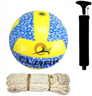 clark yb pu volleyball with net and air pump xc26 Volleyball - Size: 4(Standard, Pack of 1)