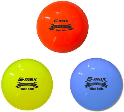 gmax Cricket Wind Ball (90 Gram) / Cricket Synthetic Ball(Kids, Pack of 3)
