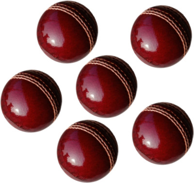 HHS SPORTS Cricket Leather Ball Red 4 Piece C Cricket Leather Ball(Standard, Pack of 6)