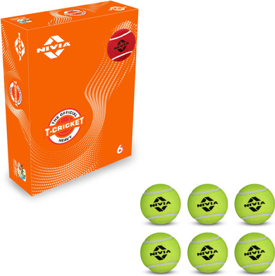 NIVIA Cricket Tennis Ball Heavy Weight (Pack of 6 Balls) Cricket Tennis Ball(Standard, Pack of 6, Yellow)
