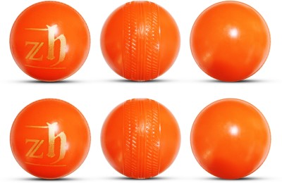 ZH Orange Plastic Ball Non Toxic Pack of 6 (80 Gm Per Ball) Cricket Training Ball(Pack of 6, Red)