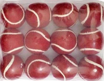 gamers hub Red tennis ball pack of 12 balls Cricket Tennis Ball(Standard, Pack of 12)