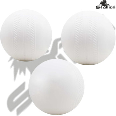 Stallion Cricket Plastic ball 50gm Practice Ball,Hard Plastic Ball For Cricket Cricket Rubber Ball(Standard, Pack of 3, White)