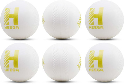 Heega Non Toxic Plastic Cricket Ball (40 Gm Per Ball) Cricket Synthetic Ball(Standard, Pack of 12, White)
