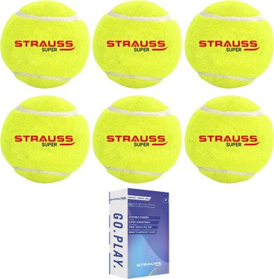 Strauss Light Weight Soft Tennis Ball for Street Match| Lawn| Park| Cricket Tournament Cricket Tennis Ball(Pack of 6, Yellow)