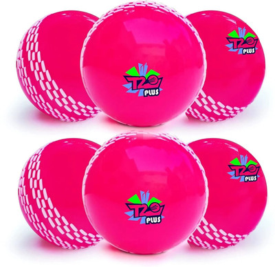 Jaspo T-20 Plus Practice Cricket Ball/Wind Balls for - Indoor & Outdoor Street & Beach Cricket Synthetic Ball(Standard, Pack of 6, Pink)