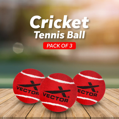 VECTOR X Heavy-Red Cricket Tennis Ball(Standard, Pack of 3)