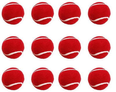 HOC Sports Cricket Tennis Ball(Standard, Pack of 9, Red)