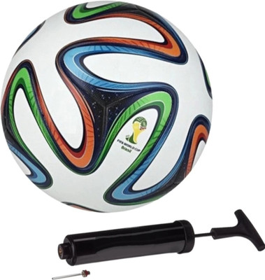 HACKERX BRAZUCA MULTICOLOR FOOTBALL WITH AIR PUMP Football - Size: 5(Standard, Pack of 2)