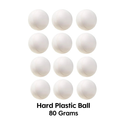 Pawansut 12 White Cricket Training Ball, 80 Gram Plastic Ball Cricket Training Ball(Standard, Pack of 12, White, Red)