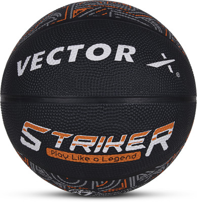 VECTOR X Striker Rubber Moulded High Grain Textured Surface Ideal For Kids & Adults Basketball - Size: 7(Standard, Pack of 1, Orange)