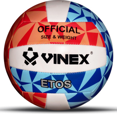 VINEX Volleyball ETOS Size 5, Machine Stitched Training, Match Volleyball, Durable PVC Volleyball - Size: 5(Standard, Pack of 1)