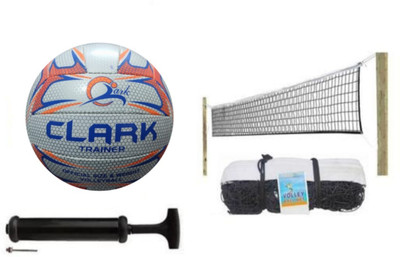 clark orange mashine CL2 volleyball size 4 with net and pump Volleyball - Size: 4(Standard, Pack of 1)