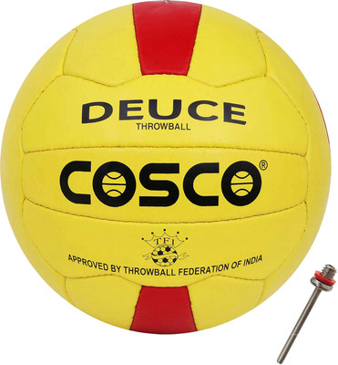 COSCO Championship Throwball With 1 Extra Needle Throw Ball - Size: 5(Standard, Pack of 1, Yellow, Red)