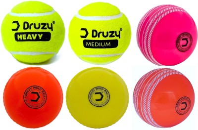 Druzy Multiple Cricket Ball Combo Cricket Synthetic Ball(Pack of 6, Multicolor)