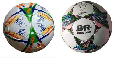 BR DIAMOND FIFA SPEED SHEEL & MULTI STAR PVC FOOTBALL Football - Size: 5(Standard, Pack of 2, Multicolor)