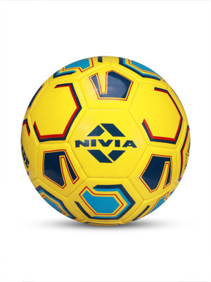 NIVIA Blade, 32 Panel Design, Ideal For Natural & Artificial Turf Surfaces, Training Football - Size: 5(Standard, Pack of 1, Yellow)