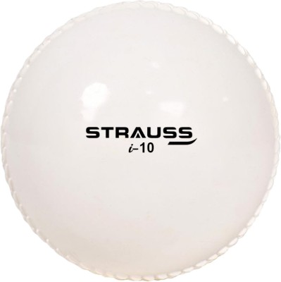 Strauss I-10 Ball | Premium Cricket PVC Balls | Heavy Weight | Hard | Match/Practice Cricket Synthetic Ball(Pack of 1, White)